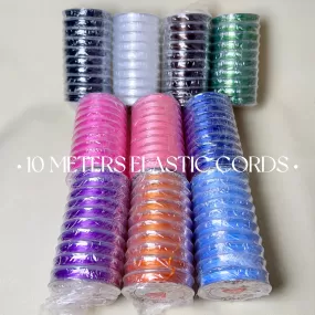 10 PCS 10 Meters Elastic Cords Roll Flat Cords for DIY Jewelry Making