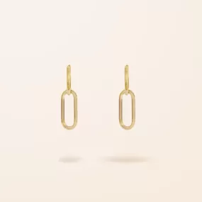 10K Gold Large Paper Clip Earrings