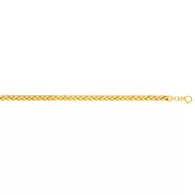 14K Gold 4mm Diamond Cut Round Franco Chain