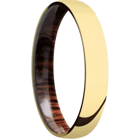 14K Yellow Gold with Polish Finish and Cocobolo