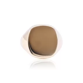 18K YELLOW GOLD CUSHION SIGNET RING