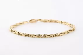 7.5" 18k Yellow Gold Byzantine Chain Bracelet (11.54g.)