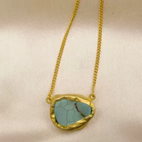 A Touch of Turquoise Stone Gold Necklace