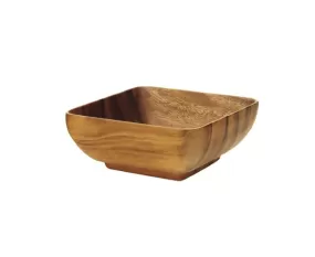 Acacia Wood Square Bowl With Base