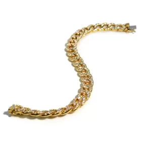 AFJ Diamond Collection - Diamond Gourmette Link Bracelet, 18k Yellow Gold