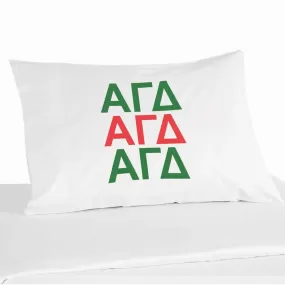 Alpha Gamma Delta Sorority Letters in Sorority Colors Pillowcase