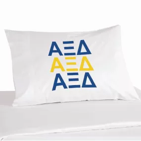 Alpha Xi Delta Sorority Letters in Sorority Colors Pillowcase