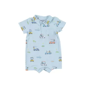 Blue Golf Carts Polo Shortie Romper by Angel Dear