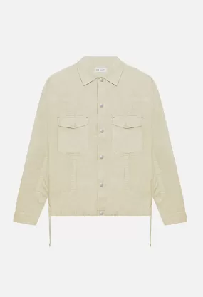 Cotton Poplin Frame Snap Overshirt / Desert