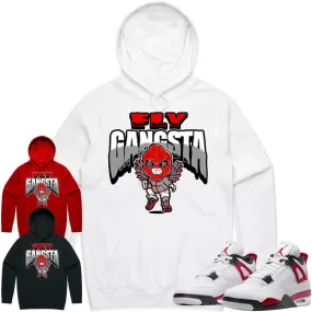 Jordan 4 Red Cement 4s Hoodie to Match - RED FLY GANGSTA