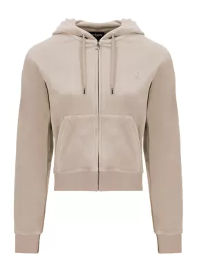 Juicy Couture Robertson Classic Velour Hoodie - String Sand