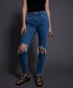 One Teaspoon High Waist Freebirds Jeans Texan Blue