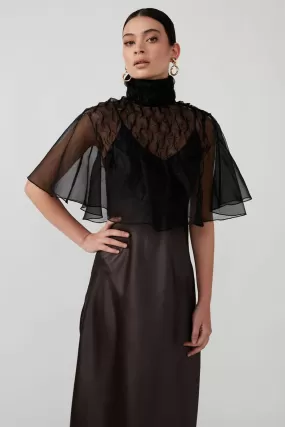 Organza Cape in Noir