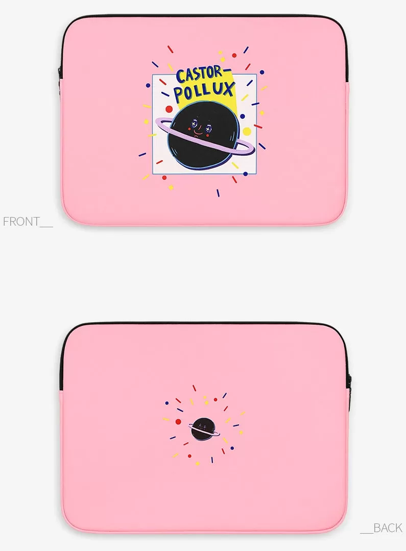 Pink Graphic Laptop Sleeves 13 15 inch Cases Protective Covers Handbags Square Pouches Designer Artist Prints Cute Lightweight School Collage Office Zipper Fashion Unique Gifts Couple Items Skins