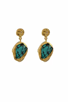 The Spirited One Gold Earrings withTurquoise